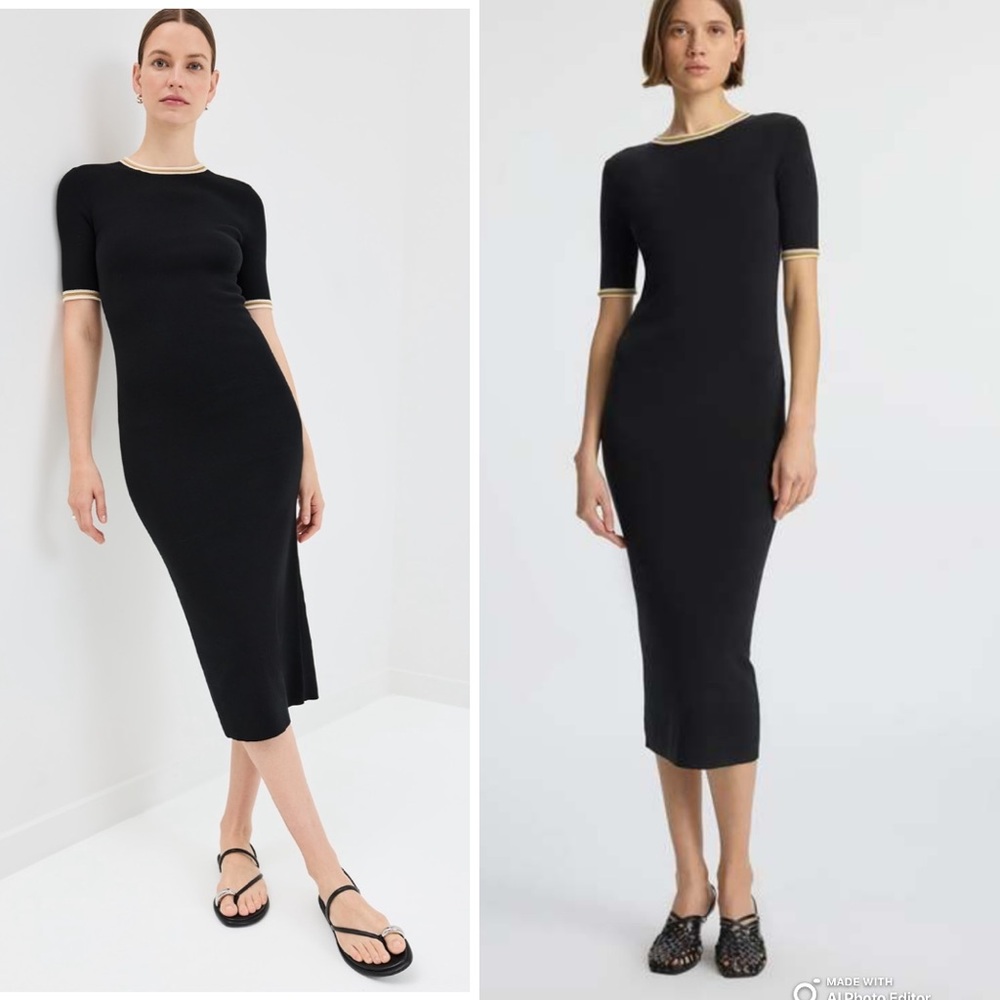 A.L.C. Nelly Ribbed Knit Midi Dress Size M Holidays Christmas Quiet Luxury